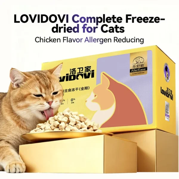 Cat-Freeze-Dried-Food-Grain-Free-Nutritional-Meal-Topper-Supports-Reduction-of-Fel-D1-d2-d4-d7-Allergens-OEM-Factory