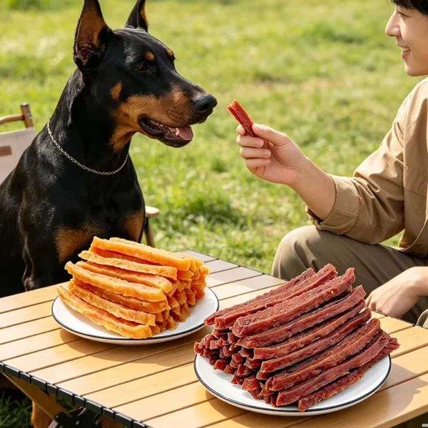 Chicken-or-Duck-with-Goat-Milk-Jerky-Air-Dried-Soft-Chewy-Dog-Treats-Single-Protein-Grain-Free-Low-Fat-Snack