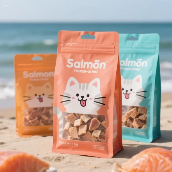 Customized-Reusable-Aluminum-Foil-Flat-bottomed-Standing-Bags-With-Zippers-For-Cat-Food-For-Jelly-Storage