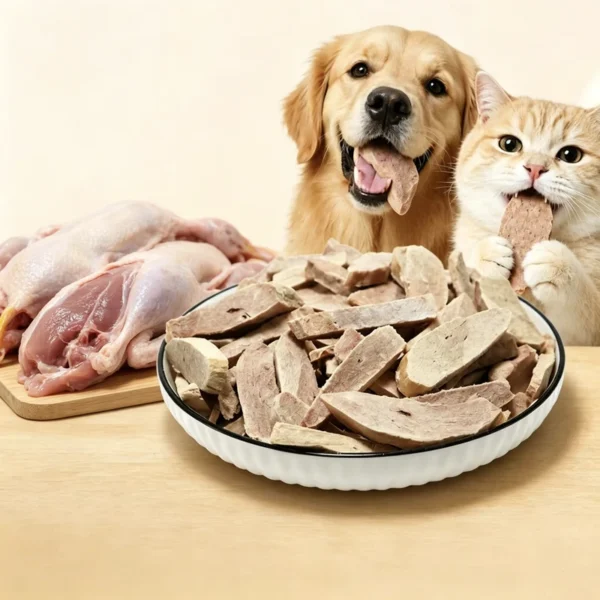 Freeze-Dried-Dog-Food-Pet-Duck-Slices-100-Meat-Food-Reward-Cat-Snacks-Pet-Feed-OEM-Packaging-Low-MOQ-Customization-In-Factory