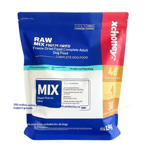 Freeze-Dried-Dog-Food-with-Chicken-Meat-Liver-Raw-Bone-and-Meat-Formula-Grain-Free-High-Protein-for-Puppies-Adults