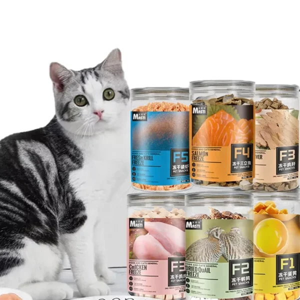 Freeze-Dried-Mixed-Pet-Food-Rich-in-Krill-Salmon-Chicken-Egg-Yolk-High-Protein-for-Coat-Health-All-Natural-Cat-Dog-Treats