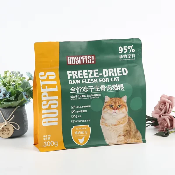 Green-Orange-Block-Printed-Pet-Food-Packaging-Bag-for-Freeze-Dried-Raw-Flesh-Cat-Food-Pouch-with-Zipper