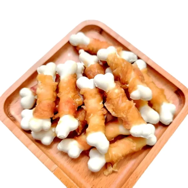 Manufacturer-Direct-100g-Chicken-Molar-Stick-Meat-based-Dog-Snacks-for-Tooth-Cleaning-Wrapped-Around-Milk-Bone