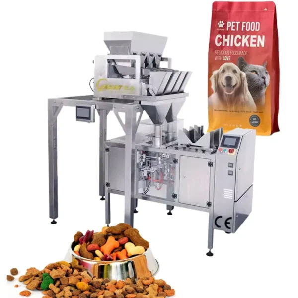 Multi-function-Automatic-Weighing-Packing-Pet-Food-Snacks-Treats-Biscuits-Premade-Bag-Mini-Doypack-Pouch-Packaging-Machine