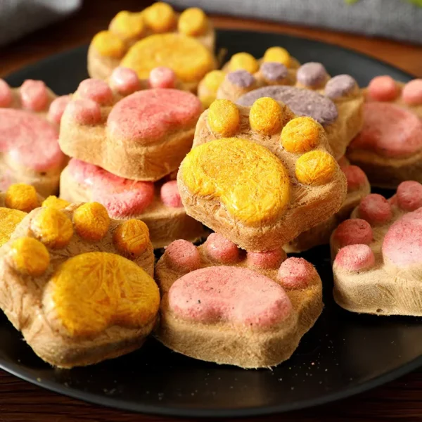 OEM-Factory-Supply-Organic-Freeze-Dried-Raw-Bone-Meat-Treats-Cat-Paw-Shaped-Dog-Snacks-Bulk-Cargo-Food-Safe