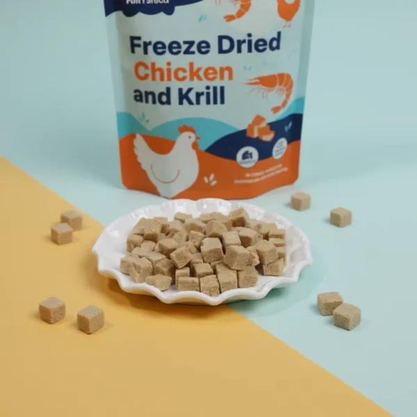 Organic-Freeze-Dried-Chicken-Krill-Stuffed-Pet-Treats-High-Protein-Grain-Free-Bagged-Bulk-Options-for-Cats-Dogs
