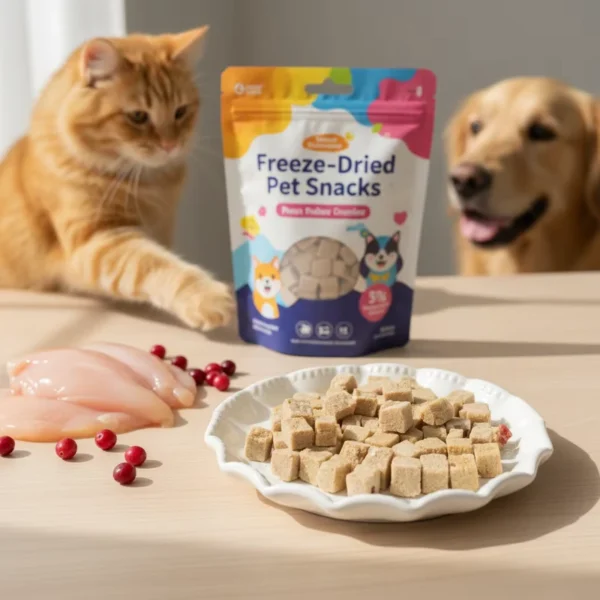 Organic-High-Protein-Freeze-Dried-Chicken-Cranberry-Granules-Nutritious-Cat-Treats-Crispy-Taste-Various-Flavors