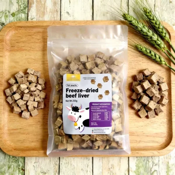 Organic-Pure-Meat-Cat-Treat-Dog-Snack-Freeze-Dried-High-Protein-Beef-Cubes-Pet-Food