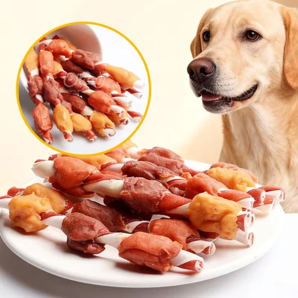 Organic-Rawhide-Twisted-Sticks-Custom-Chicken-Duck-and-Chicken-Liver-Dog-Treats-All-Ages-Pet-Food-Factory-Export
