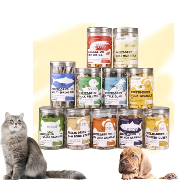 Raw-Nutrition-High-Protein-Grain-Free-Freeze-Dried-Pet-Food-Krill-Duck-Pellets-All-Life-Stage-Freeze-Dried-Pet-Treats