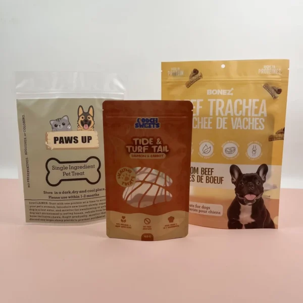 Spoiled-PET-Dog-Stand-up-Pouches-Food-Grade-Plastic-Packaging-with-Clear-Window-Heat-Seal-Handle-Any-Quantity-Acceptable