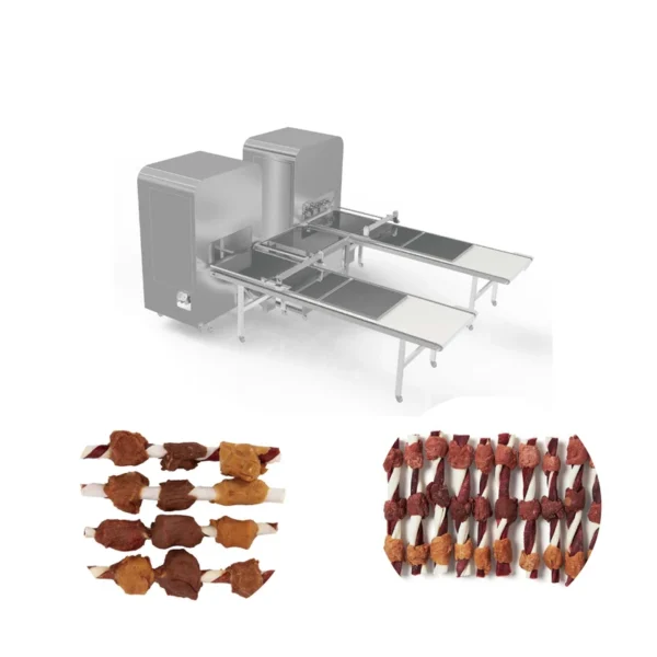Top-Pet-Treats-Dog-Food-Rawhide-Bone-Dog-Chew-Snacks-Machine-Manufacture-Triple-Flavor-Kabobs-Processing-Line
